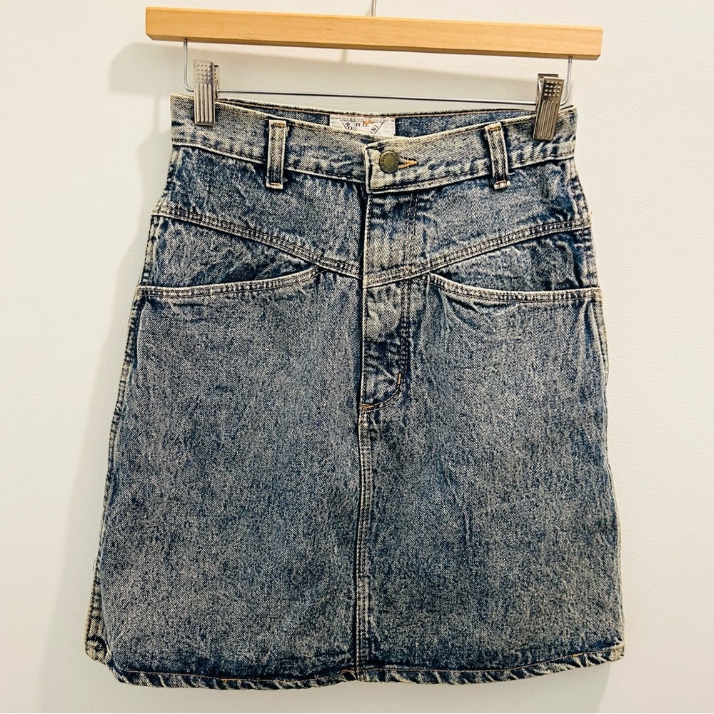 Vintage Roberto Orsini Denim Skirt 7/8 acid wash 80s jean